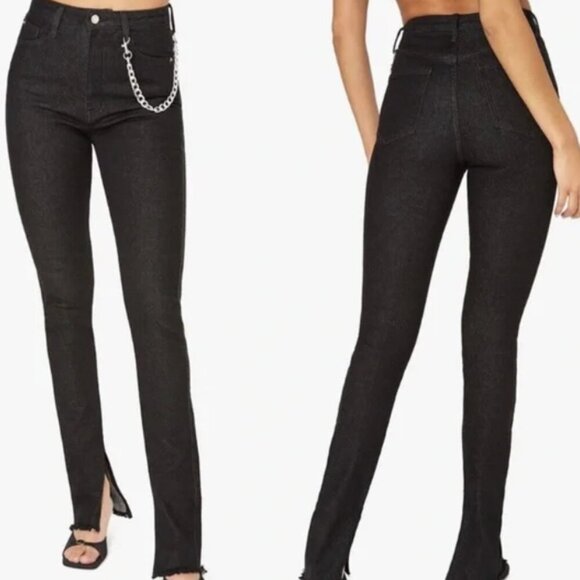 WeWoreWhat Black Side Slit High Rise Skinny Jeans size 26 - Picture 12 of 12
